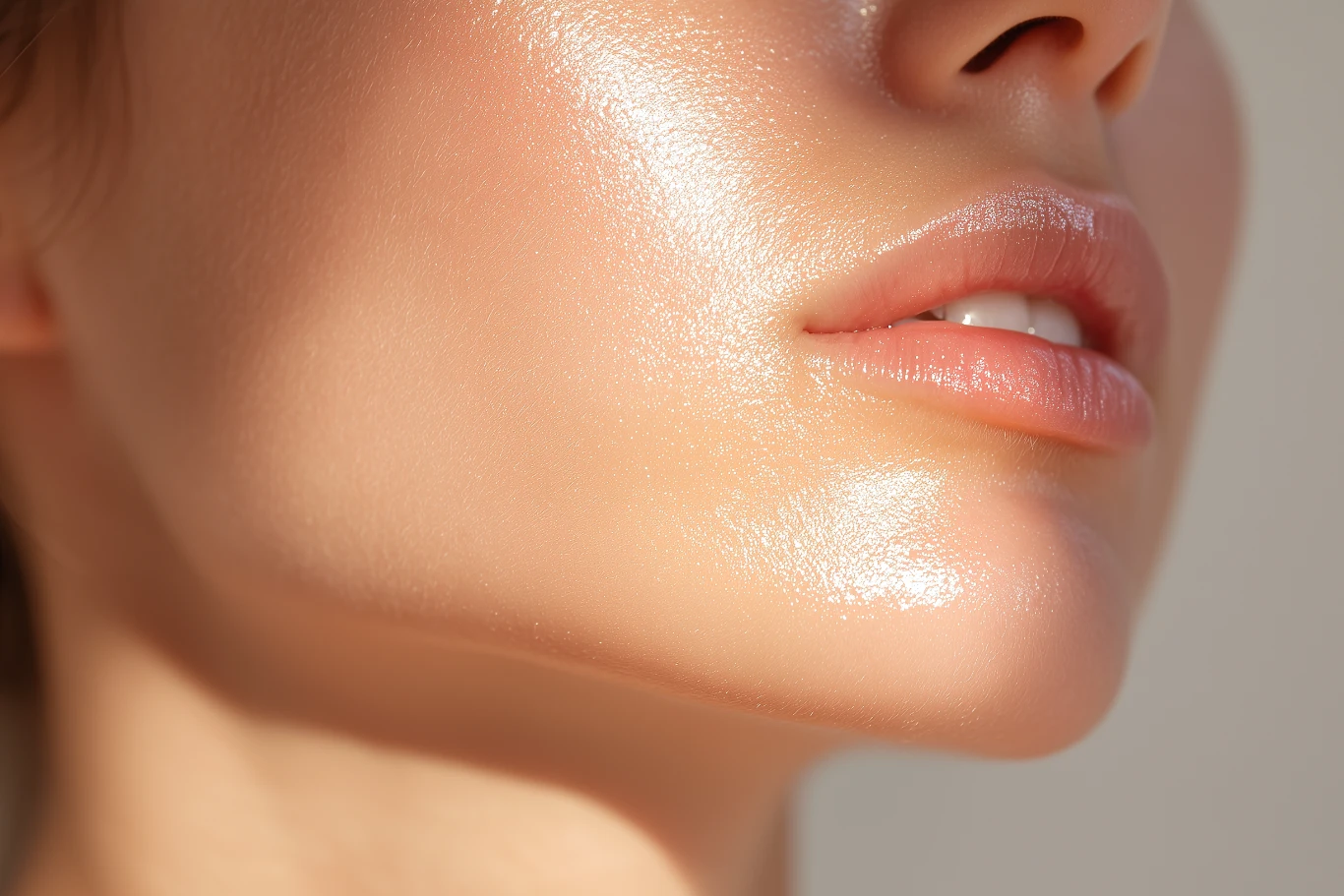 smooth clear skin close up Radiant smooth skin on womans lower face